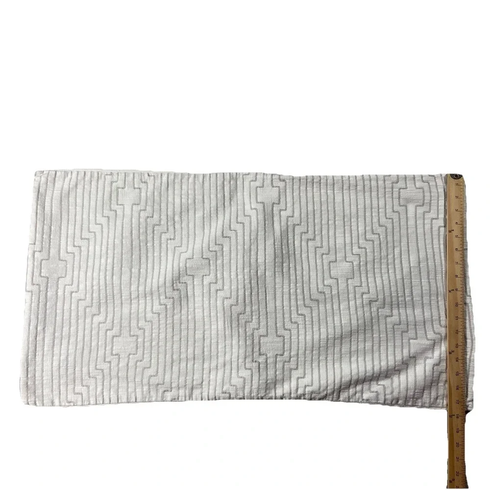 West Elm 100% Organic Cotton Geometric Design King Pillow Sham Gray White 20
